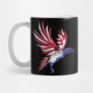 Eagle in colors of US flag, patriotic distressed Mug